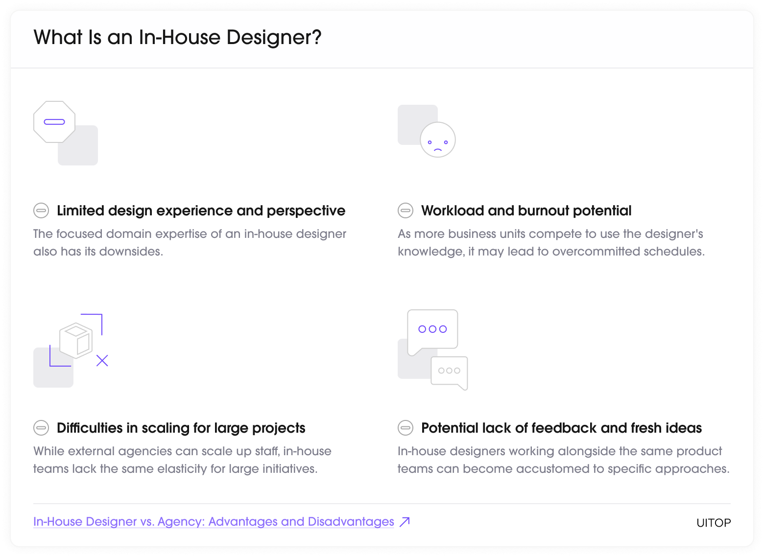 disadvantages of hiring an in-house designer