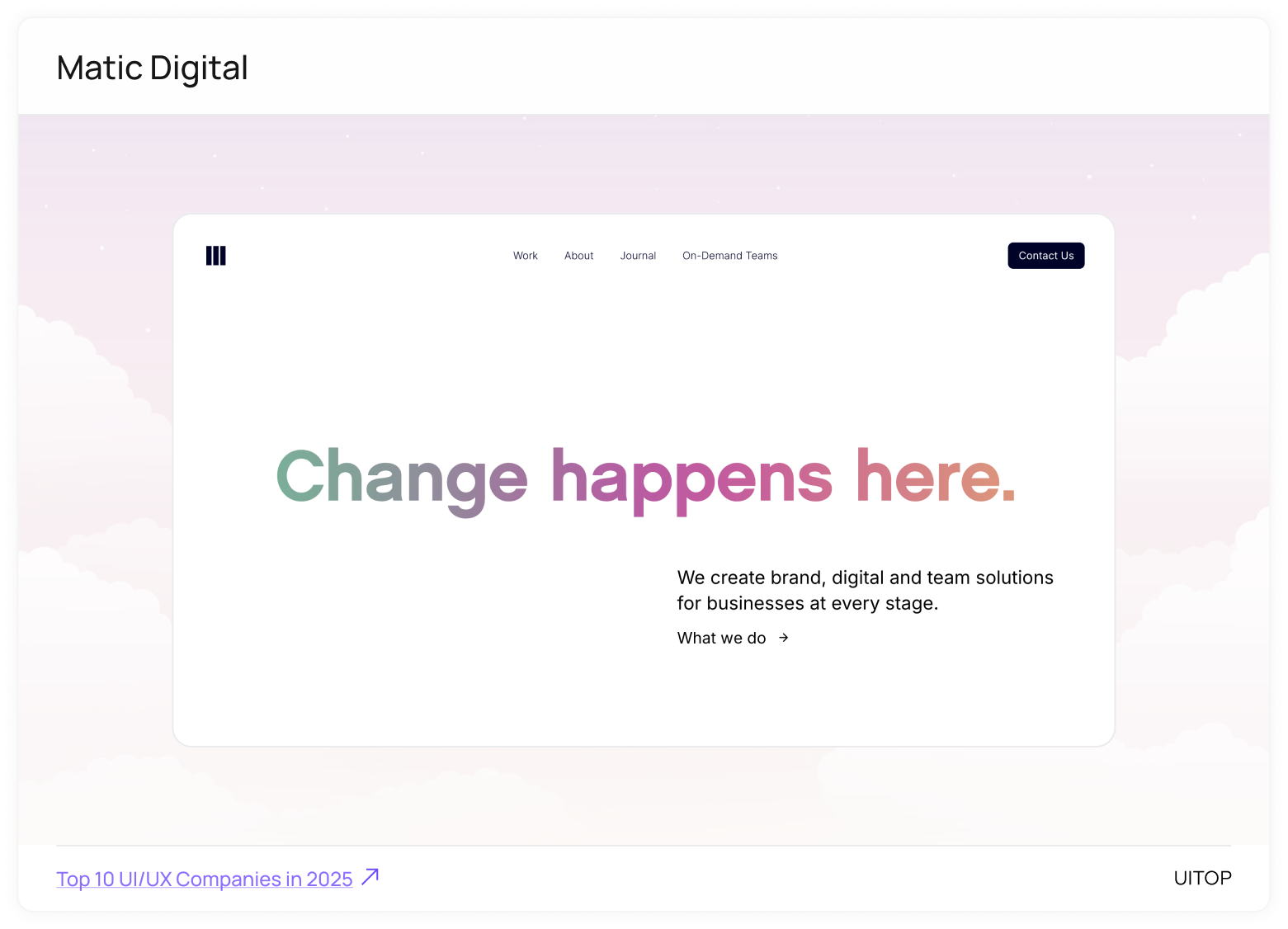 UI/UX company Matic Digital